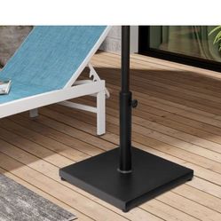 55 lbs. Square Cement Patio Umbrella Base in Black