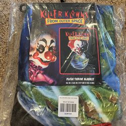 New Killer Klowns from Outer Space Plush Throw Blanket - 46”x60” - Halloween