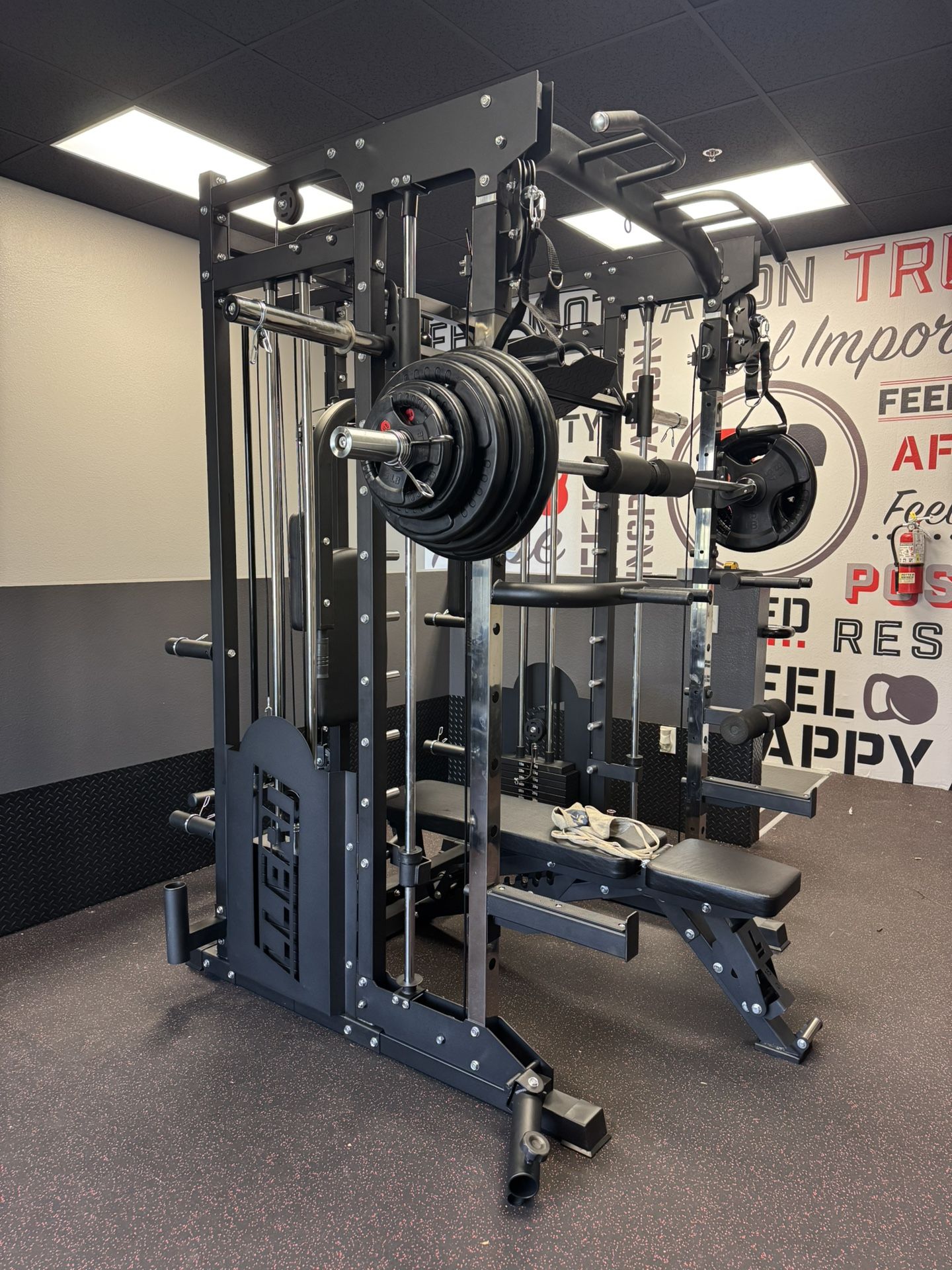 Brand New - LLERO M5 Smith Machine - Bench, Rubber Mats & Weights Included - Free Delivery & Assembly