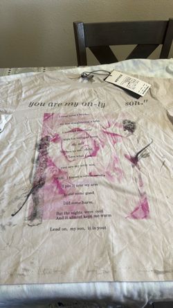 Graphic Poetry Print T-Shirt with Tags