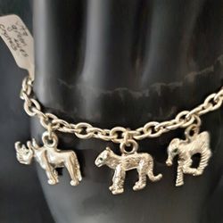 Silver Animal Charm Bracelet