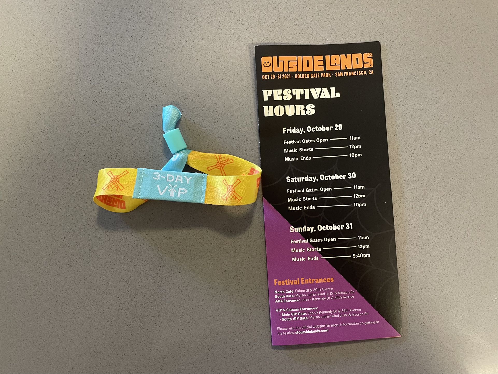 3-Day VIP Outside Lands Ticket/Wristband