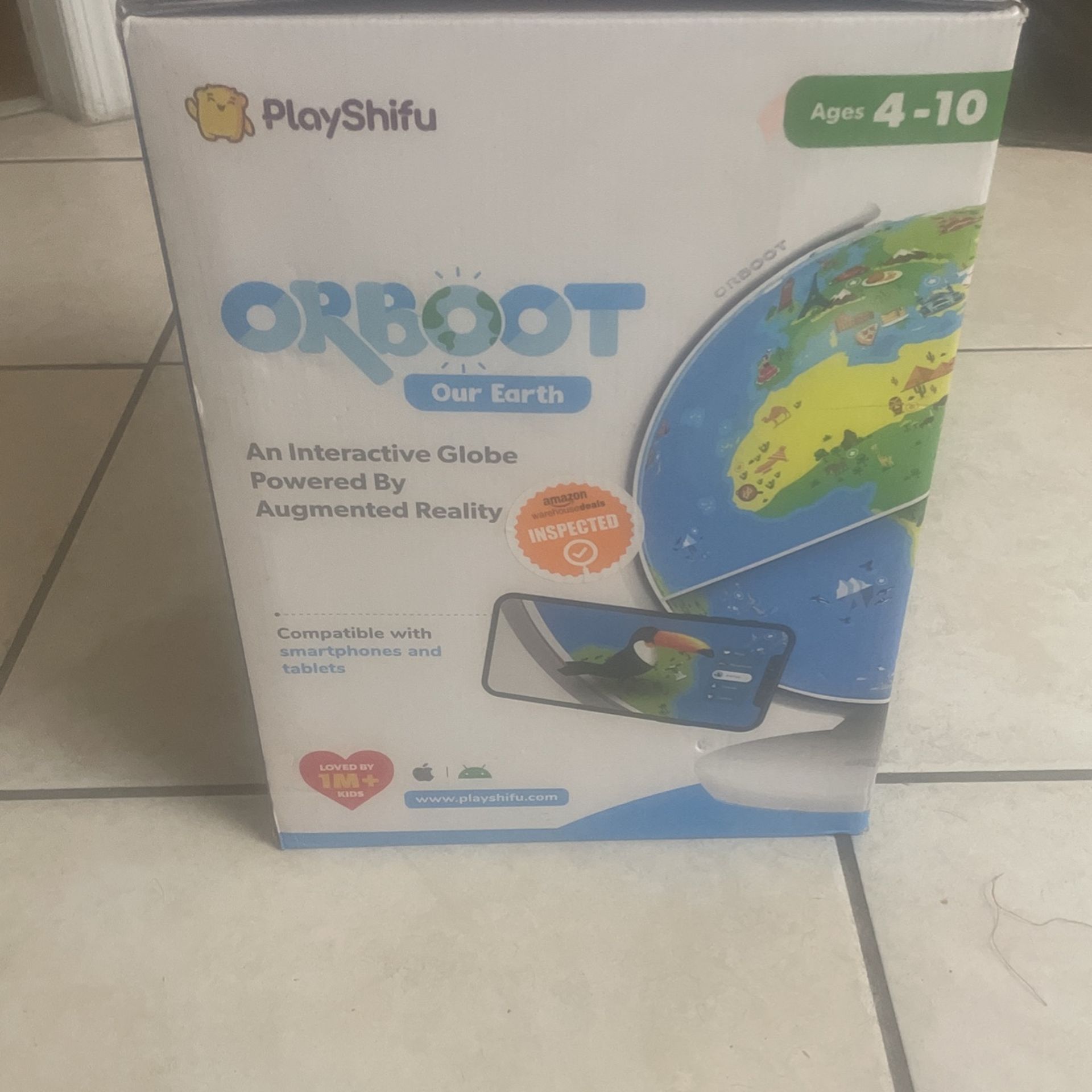New - PlayShifu Smart Educational Globe for Kids, Interactive AR Toy.