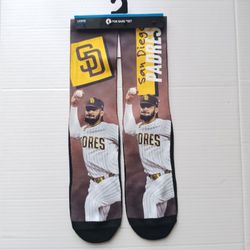Size Large Fernando Tatis Jr San Diego Padres For Bare Feet Brown Men's Crew Socks