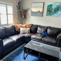 Brown Leather Couch