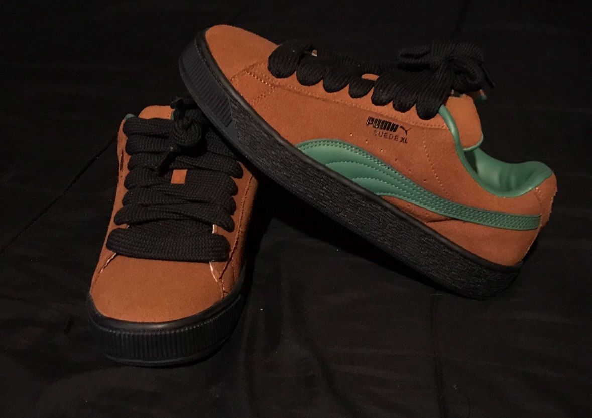Pumas 8.5 Suede Xl Mens Sneakers Forest Brown Black Skate