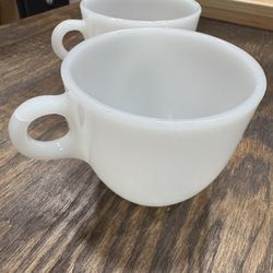 Fire King Milk Glass Restaurant Coffee Cups