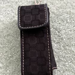 Vintage Lipstick Holder With A Mirror And Clip Featuring A Snap Closure 4” X 1.5”