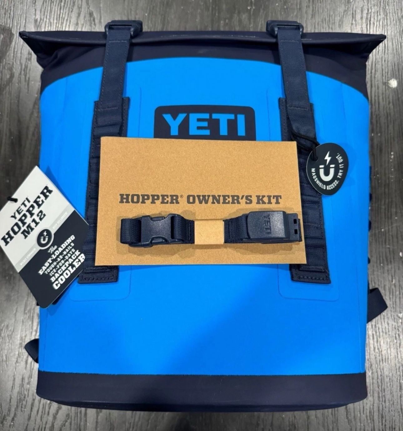 New YETI Hopper M12 Soft Backpack Cooler Big Wave Blue Model HOPPBPM12