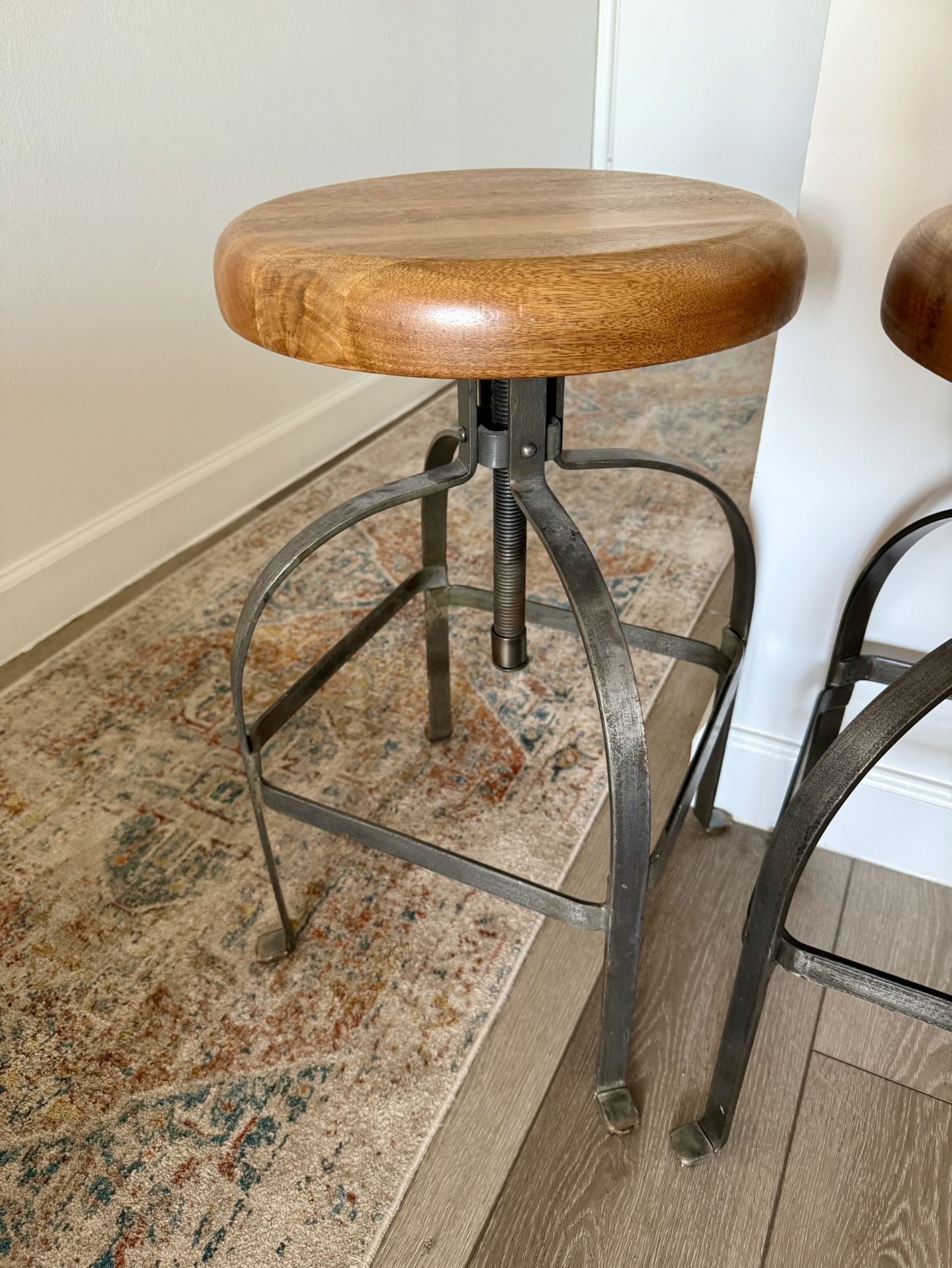 World Market Wood And Metal Stools
