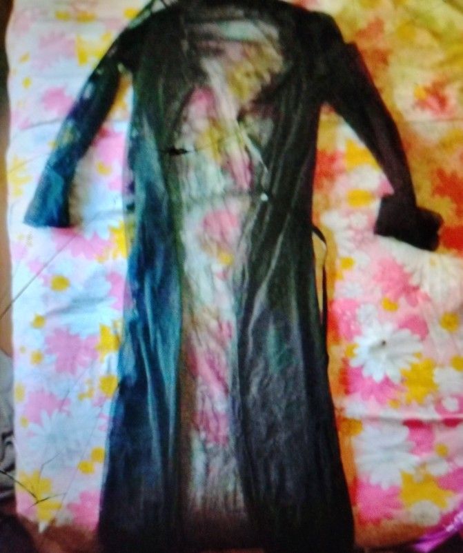 A. Super Sexy See Through Black Langerie Outfit Robe