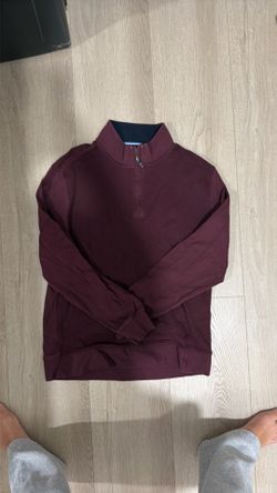 Mens vintage style red quarter zip