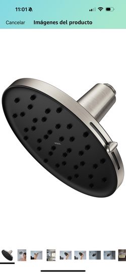 Moen 220R3BN Verso - Cabezal de lluvia ajustable de 9 pulgadas de diámetro, rendimiento ecológico, resistente a manchas, níquel cepillado