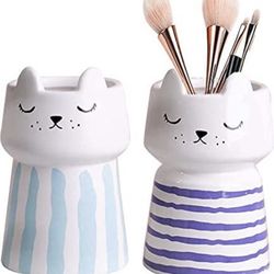 Ceramic Cat Vase Flower Pot Doodad Organizer Brand New 