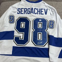 MIKHAIL SERGACHEV Signed Auto Custom Jersey-JSA Coa Sticker-Tampa Bay Lightning