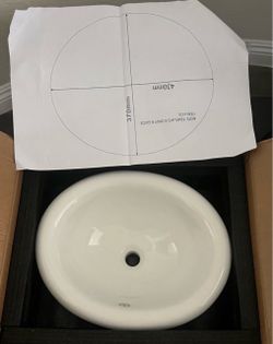 New In Box 13x10 inch Undermount Bathroom Sink - Oval Bathroom Sink White Ceramic Vessel Lavatory Basin with Overflow, Countertop Vanity Sink