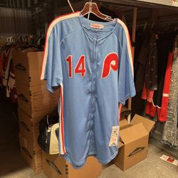 Authentic Pete Rose Philadelphia Phillies Mitchell & Ness #14 Jersey Size 52