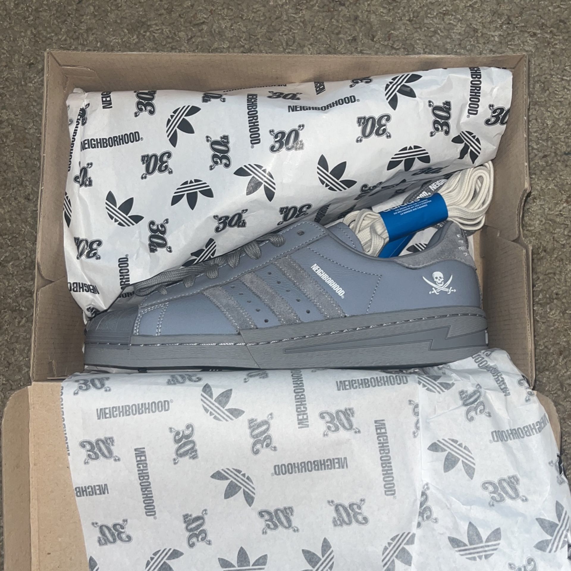 adidas superstar “neighborhood cement grey” mens size 10