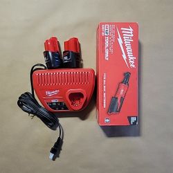 Milwaukee 2457-21 3/8-in Cordless M12 Lithium-Ion Ratchet Kit W 2 2.0 Batteries