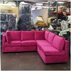 BRAND NEW 9x9ft SECTIONAL SOFA, Velvet RUBBY FABRIC. CUSTOM MADE AVAILABLE