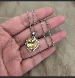 18k WGP Swarovski elements heart pendant necklace