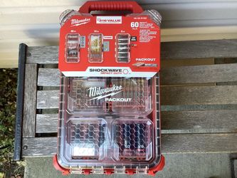 Milwaukee SHOCKWAVE Impact Duty Alloy Steel Screw Driver Bit Set with PACKOUT Case (60-Piece).  Brand NEW.  NUEVO.