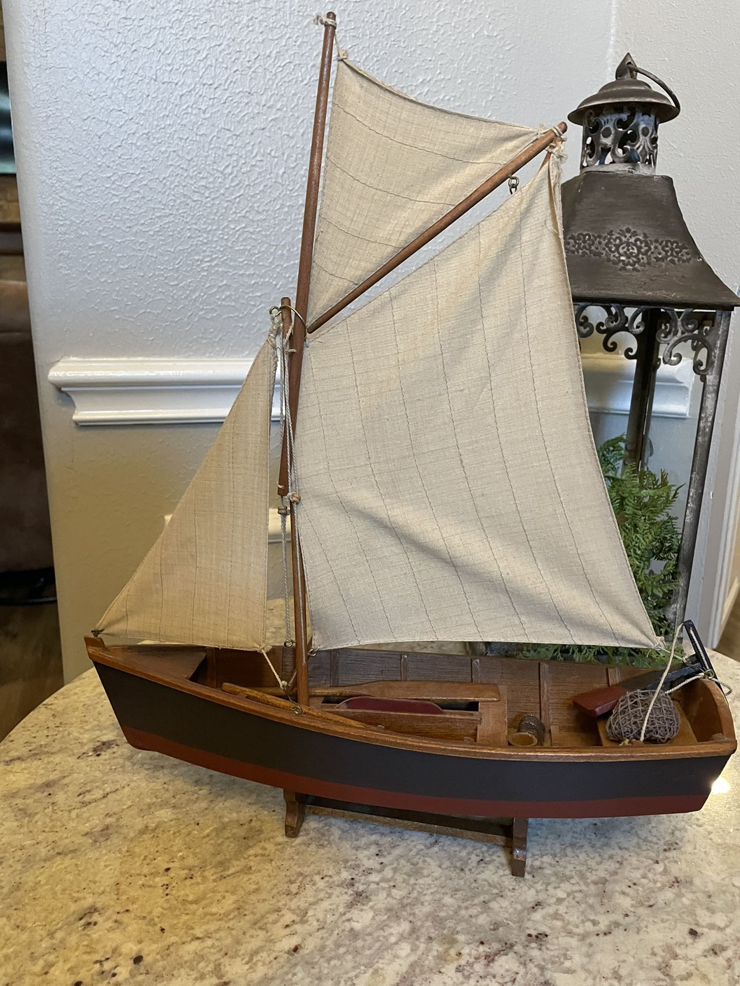 Nautical Beach Model sailboat .  Home Decor 