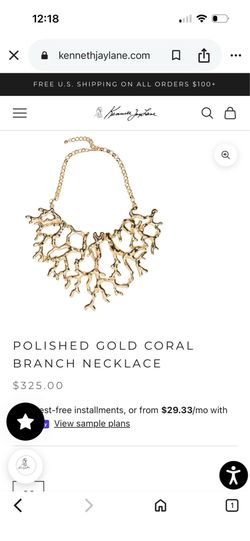 POLISHED GOLD CORAL BRANCH NECKLACE