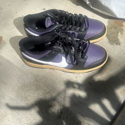 Size 9 Nike Dunks Purple/black