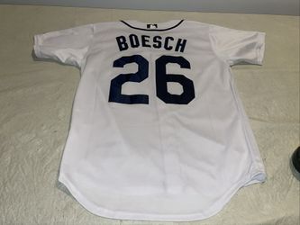 Authentic Brennan Boesch Detroit Tigers Majestic Jersey White Men 48 Sewn Clean