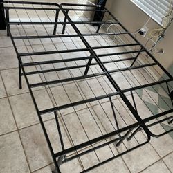 Black Metal Collapsible Full Bed Frame