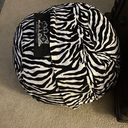 Zebra Pattern Love Sac Bean Bag Chair (Practically Brand New)