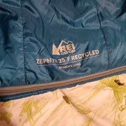 REI Zephyr 25° sleeping bag women's long 80x28