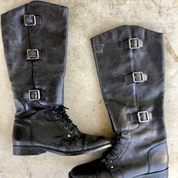 Black Leather Boots For Women 