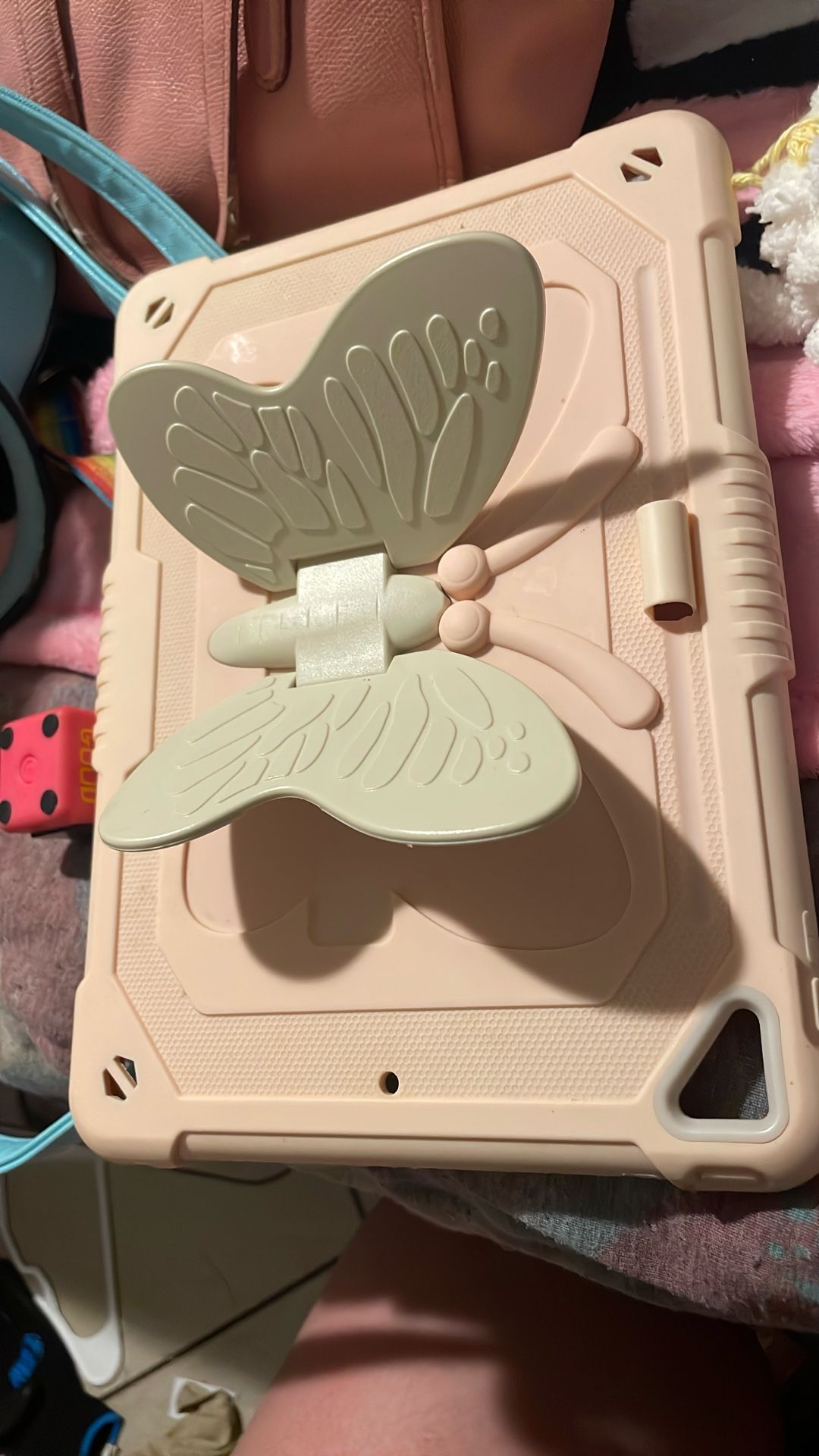 iPad Butterfly Kids Case (pink/tan)