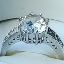 Silver and Crystal 925 Stamped Ring
