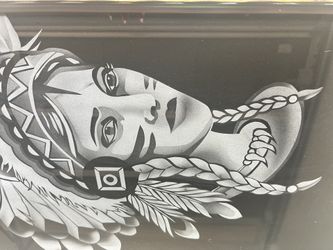 2 Etching Art On Black Glass
