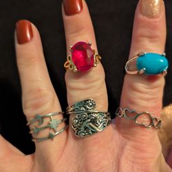 Lot Of  5 Different Unique High Quality Fashion Rings 
