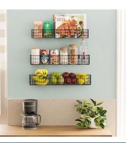 Mounted Black Baskets