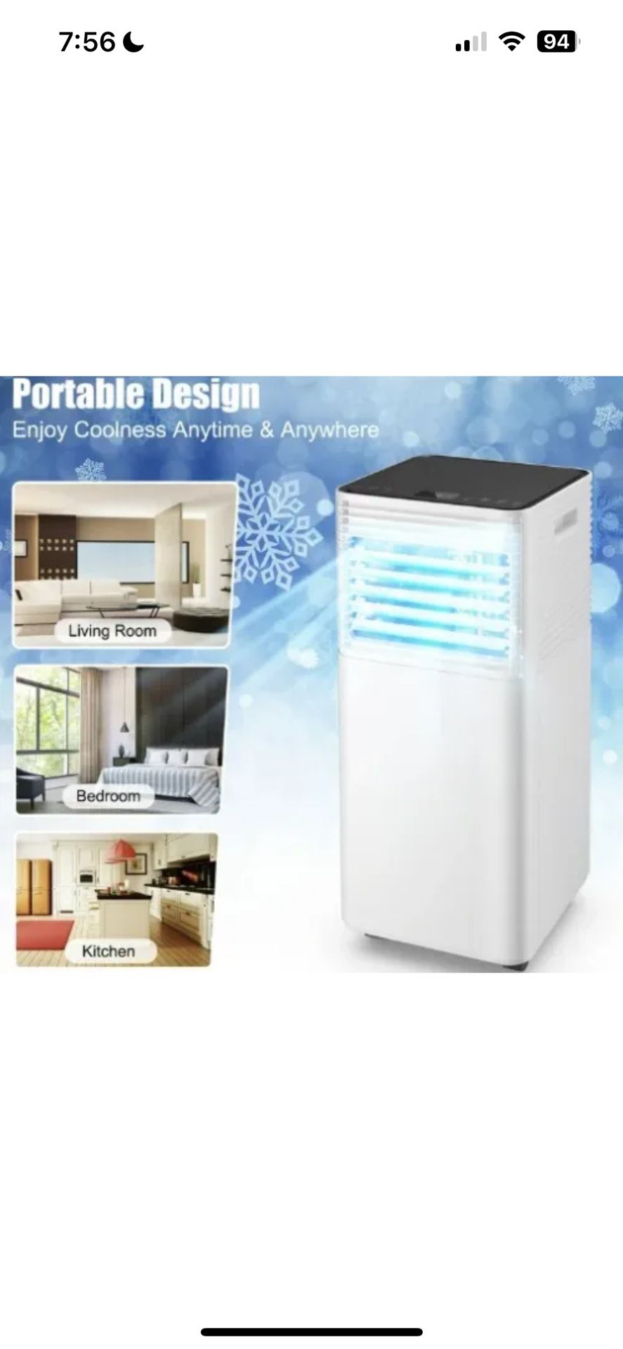 6000 BTU 3-in-1 Portable Air Conditioner Fan Dehumidifier Room W/ Remote Control
