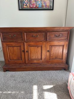 Walnut Wood Buffet Table/TV Stand