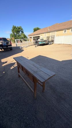 Rustic farmhouse, entry table or display table with two small drawers