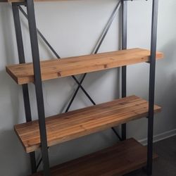 Shelves/Bookcase 4 Shelves Metal Frame & Wood Shelf