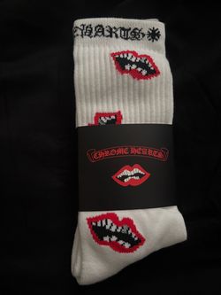 Chrome Hearts Lips Graphic Crew Socks
