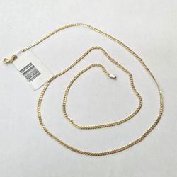 10kt Gold 20" Thin Curb Chain 