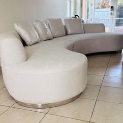 Sofa Sectional New Fabric Minimalist Beige And Gray. Ask For Prices