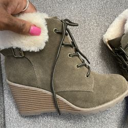 Wedge Ankle High Boots 