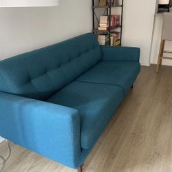 Teal Mid Century Modern Queen Sleeper Sofa