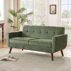 BRAND NEW 
Tbfit 65" W Loveseat Sofa, Mid Century Modern Couches Love Seats for Living Room, Button Tufted Upholstered Small Couch for Bedroom, Solid 