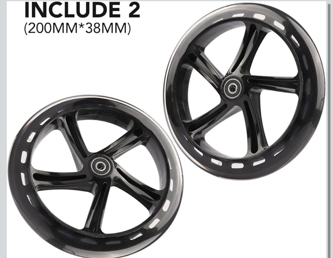 2-Pack 200mm Scooter Replacement Wheels